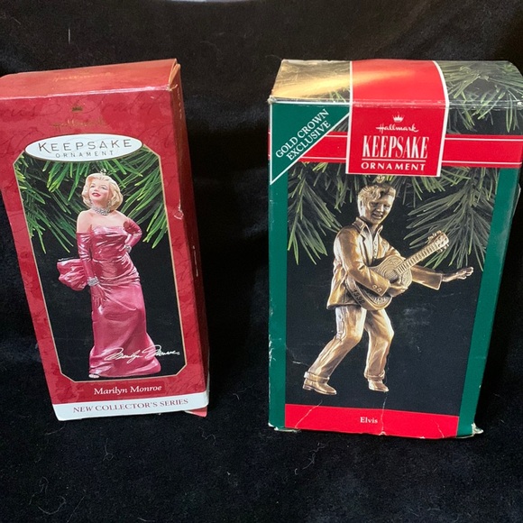 Vintage hallmark keepsakes “Marilyn Monroe” & “Elvis Presley” ornaments - Picture 1 of 3